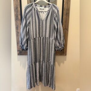 Gibson Latimer Black and White 3/4 Sleeve Dress